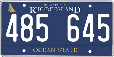 RI license plate 485645