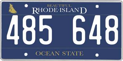 RI license plate 485648