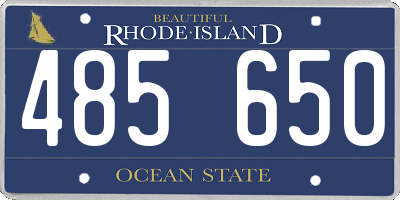 RI license plate 485650