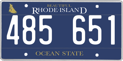 RI license plate 485651