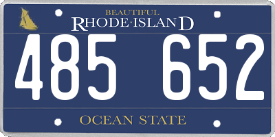 RI license plate 485652
