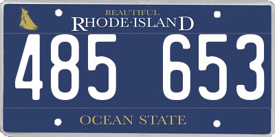 RI license plate 485653
