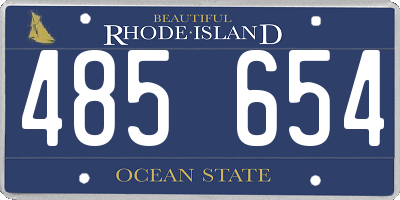 RI license plate 485654