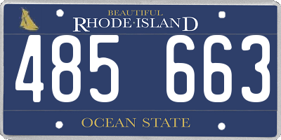 RI license plate 485663
