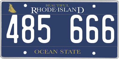 RI license plate 485666