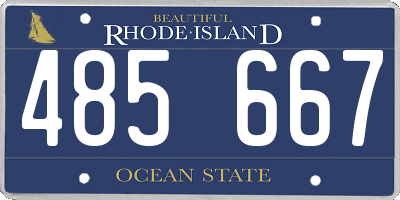 RI license plate 485667