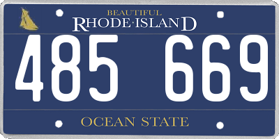 RI license plate 485669