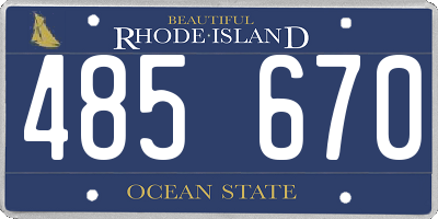 RI license plate 485670