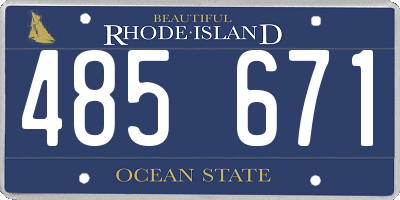 RI license plate 485671