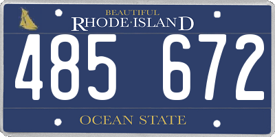 RI license plate 485672