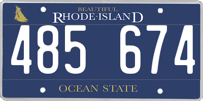RI license plate 485674