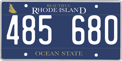 RI license plate 485680