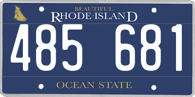 RI license plate 485681