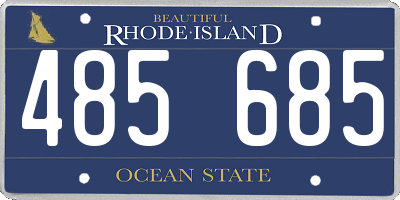RI license plate 485685