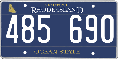 RI license plate 485690