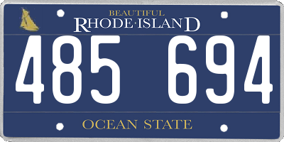 RI license plate 485694