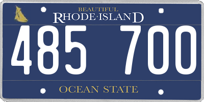 RI license plate 485700