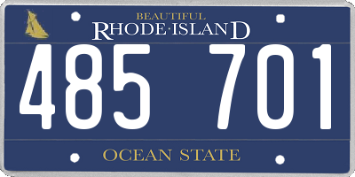 RI license plate 485701