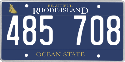 RI license plate 485708