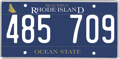 RI license plate 485709