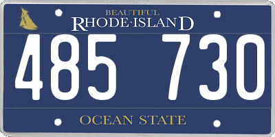 RI license plate 485730