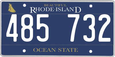 RI license plate 485732