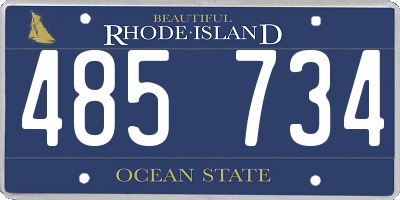 RI license plate 485734