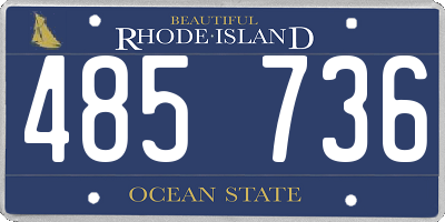 RI license plate 485736