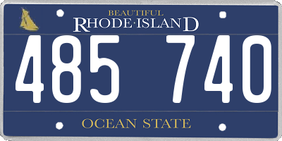 RI license plate 485740