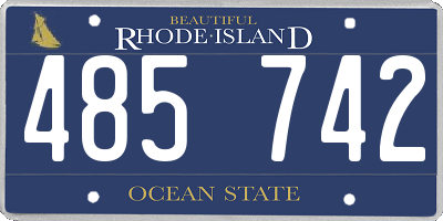 RI license plate 485742