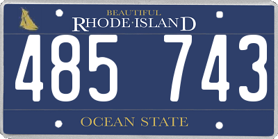 RI license plate 485743