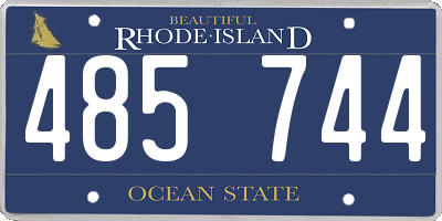 RI license plate 485744