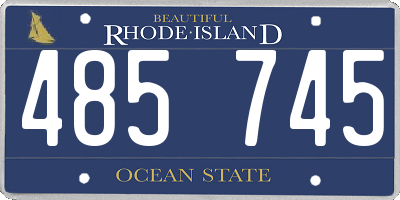 RI license plate 485745