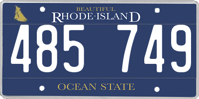 RI license plate 485749