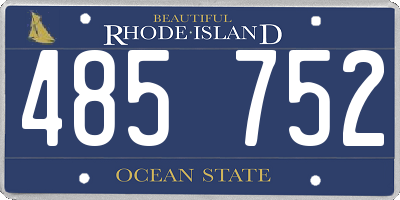 RI license plate 485752