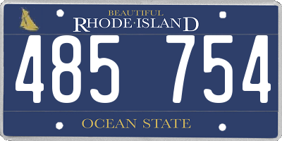 RI license plate 485754