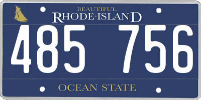 RI license plate 485756