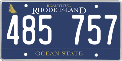 RI license plate 485757