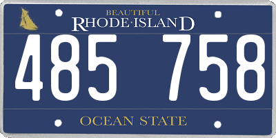 RI license plate 485758