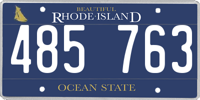 RI license plate 485763