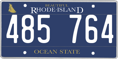 RI license plate 485764