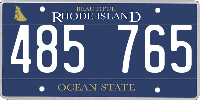 RI license plate 485765