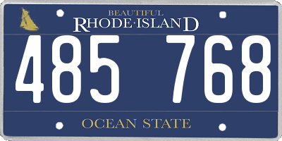 RI license plate 485768