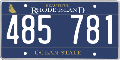 RI license plate 485781