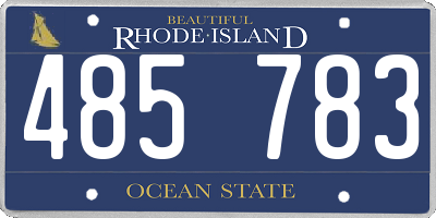 RI license plate 485783