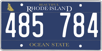 RI license plate 485784