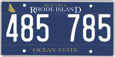 RI license plate 485785