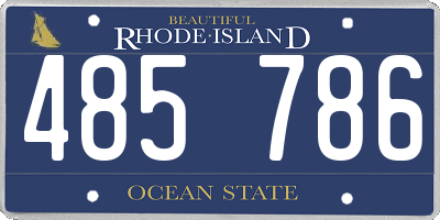 RI license plate 485786