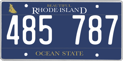 RI license plate 485787