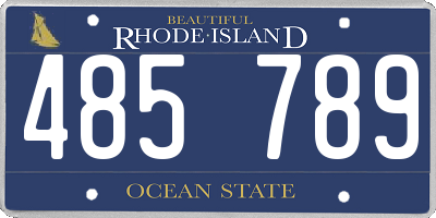 RI license plate 485789